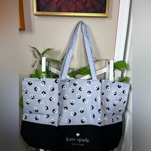 New Kate Spade blue/white/black flower tote bag